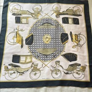 Hermès Paris Carriage Print Silk Scarf